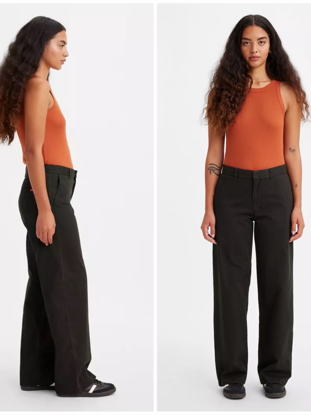 Levi’s Women's Baggy Trousers Wide Leg Mid Rise Pants Black Sz 24